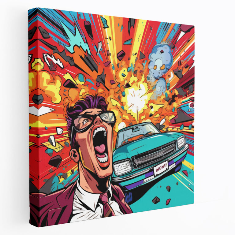 Dope Pop Art Canvas Print - Dope, Dynamic Action Scene, Wall Art, Dope