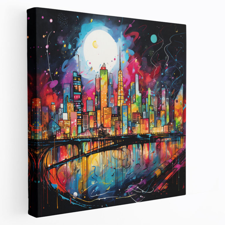 Dope Graffiti Canvas Print - Dope, Urban Art, Colorful, City Skyline