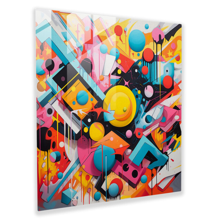 Dope Street Art Glass Print - Dope, Glass Wall Art, Colorful, Shapes