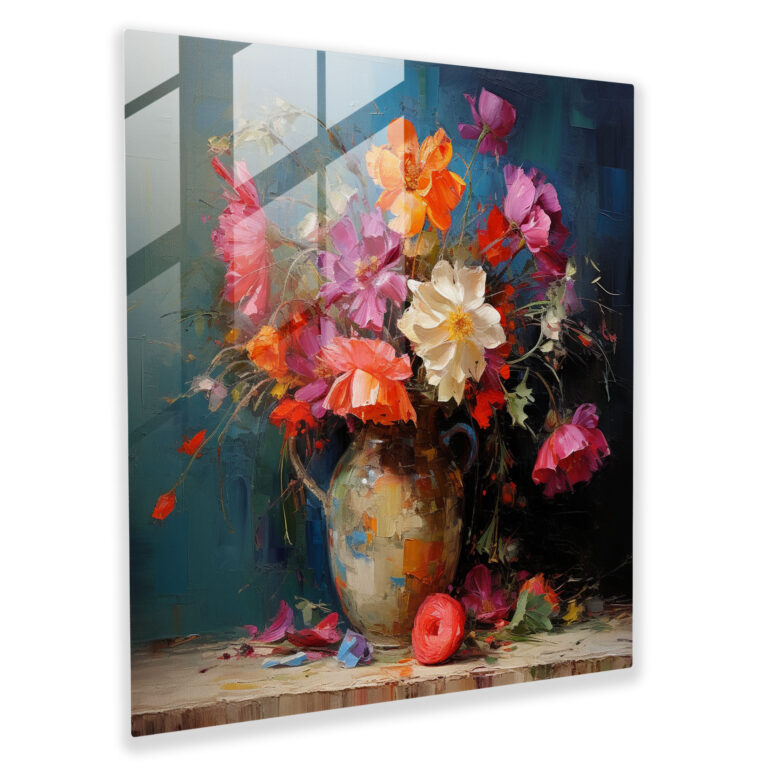 Dope Retro Blooms Glass Print - Dope, Wall Decoration, Still Life Arrangement, Modern Art