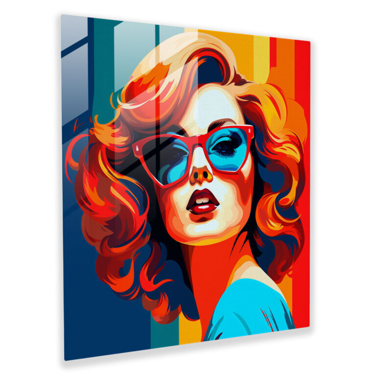 Dope Attitude Glass Print - Dope, Stylish Woman, Pop Art, Vibrant Colors
