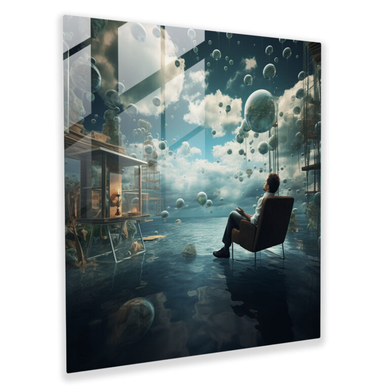 Dope Imagination Glass Print - Dope, Reality And Fantasy, Surreal Photo Manipulation, Distorted Perspectives