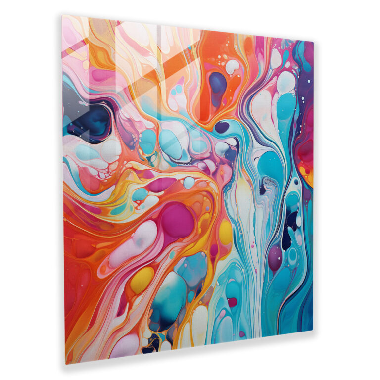 Dope Abstract Glass Print - Dope, Fluid Lines, Modern Art, Dope