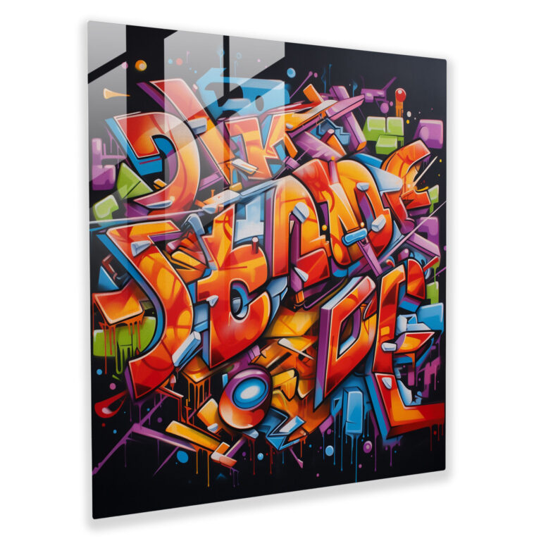 Dope Graffiti Glass Print - Dope, Glass Wall Art, Vibrant Letters, Glass Art