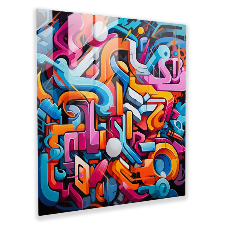 Dope Street Vibes - Graffiti Glass Print - Dope, Glass Wall Art, Dope, Vibrant