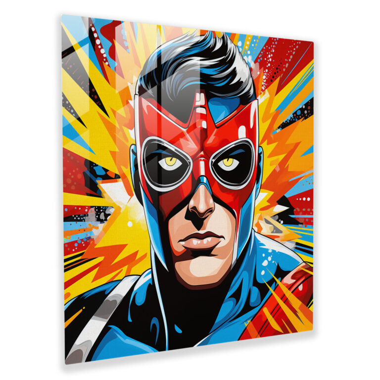 Dope Retro Pop Art Glass Print - Dope, Superhero, Pop Art, Dope