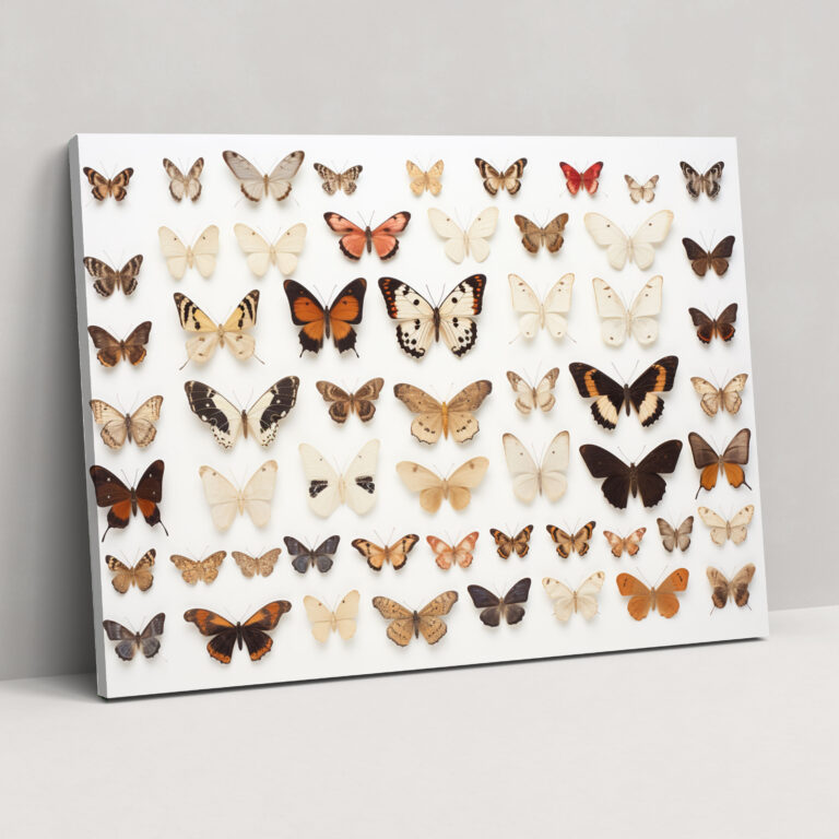 Delicate Beauty Dried Butterflies Wall Art - Dried Butterflies, Delicate Beauty, Canvas Wall Art, Dried Butterflies Photorealistic Collection