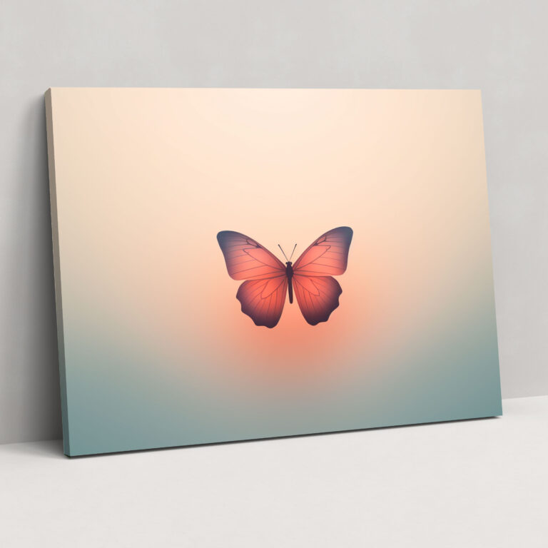 Butterfly Silhouette Canvas Print - Dried Butterflies, Butterfly Silhouette, Canvas, Soft Pastel Background