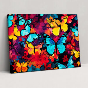 Pop Art Butterflies Wall Decoration - Dried Butterflies, Canvas, Wall Decoration, Butterflies