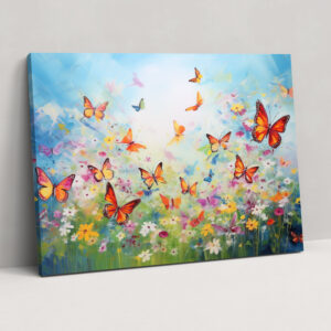 Butterflies Canvas Print - Dried Butterflies, Watercolor Painting, Home Decoration, Butterflies