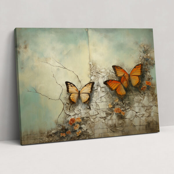 Surreal Butterflies Canvas Print - Dried Butterflies, Wall Decoration, Thought-Provoking, Butterflies