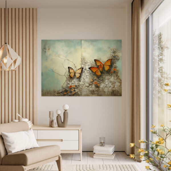 Surreal Butterflies Canvas Print - Dried Butterflies, Wall Decoration, Thought-Provoking, Butterflies - Image 3