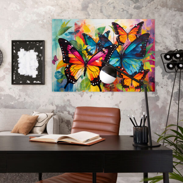Contemporary Butterflies Canvas Print - Dried Butterflies, Wall Decoration, Vibrant Colors, Canvas Wall Art - Image 2
