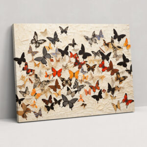 Mosaic Butterflies Canvas Print - Dried Butterflies, Canvas Wall Art, Canvas, Harmony