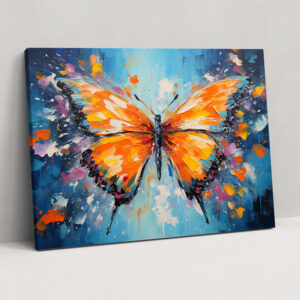 Butterflies Canvas Print - Dried Butterflies, Wall Decoration, Wall Art, Colorful