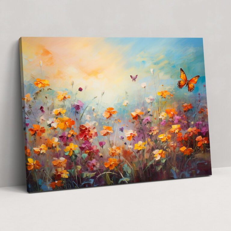 Butterflies Wall Art - Dried Butterflies, Impressionist, Canvas Print, Fluttering Butterflies