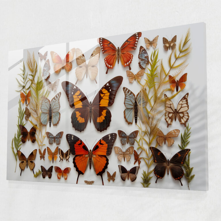 Dried Butterflies Glass Print - Dried Butterflies, Glass Art, Glass Print, Modern Art
