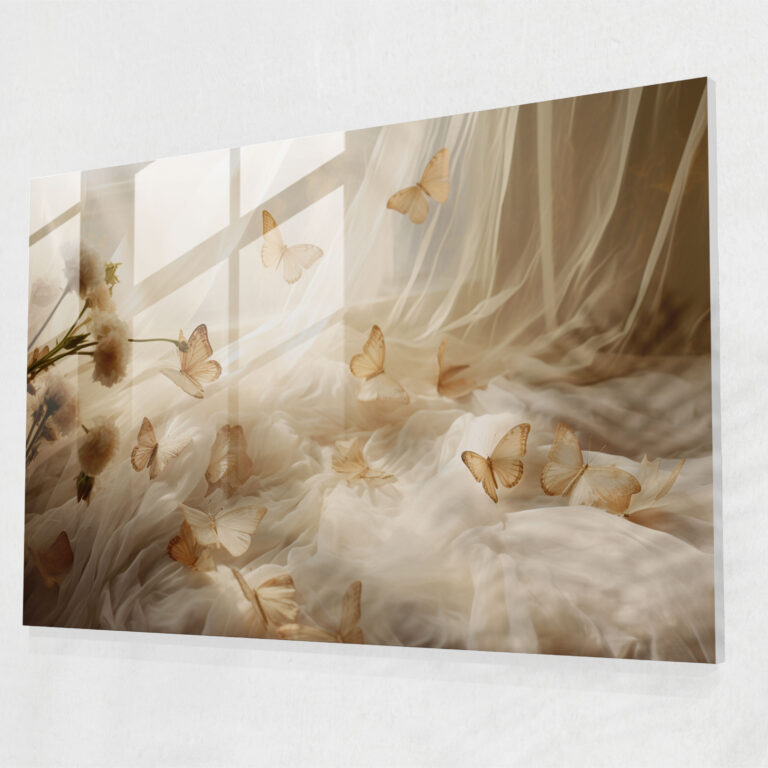 Dried Butterflies Glass Art - Dried Butterflies, Dried Butterflies Photorealistic Collection, Glass Art, Wall Decoration