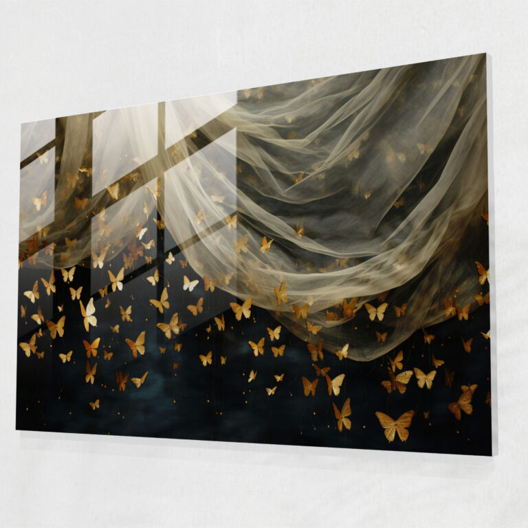 Dried Butterflies Home Decoration - Dried Butterflies, Dried Butterflies Photorealistic Collection, Glass Wall Art, Graceful Butterfly Decor