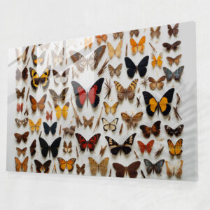 Dried Butterflies Glass Wall Art - Dried Butterflies, Glass Print, Home Decoration, Glass Wall Art