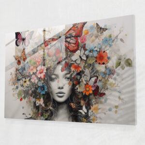 Botanical Butterflies Glass Wall Art - Dried Butterflies, Butterflies, Visually Intriguing, Botanical Elements