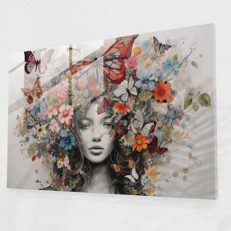 Botanical Butterflies Glass Wall Art - Dried Butterflies, Butterflies, Visually Intriguing, Botanical Elements