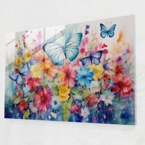 Butterflies Glass Print - Dried Butterflies, Modern Art, Glass Wall Art, Glass Art