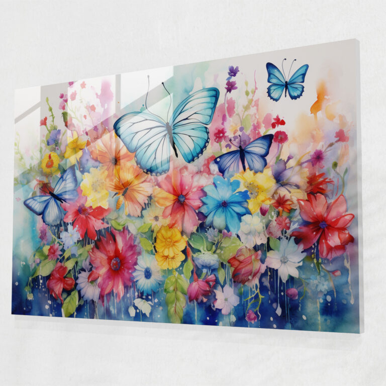 Butterflies Glass Print - Dried Butterflies, Modern Art, Glass Wall Art, Glass Art