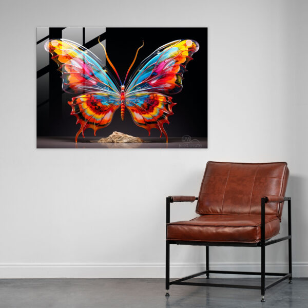 Abstract Butterfly Glass Art - Dried Butterflies, Glass Print, Modern Art, Abstract - Image 3