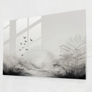 Butterfly Glass Wall Art - Dried Butterflies, Minimalist, Butterflies, Glass Print