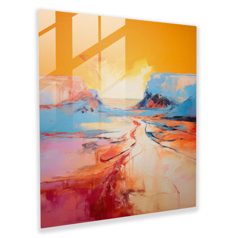 Desert Dreams Glass Print - Desert, Desert, Bold Brushstrokes, Home Decoration