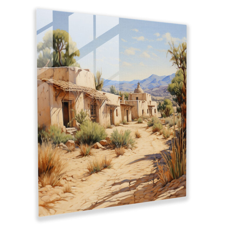 Rustic Oasis Glass Print - Desert, Modern Art, Desert, Glass Wall Art