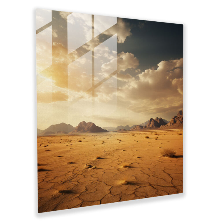 Serenity In The Sand Glass Print - Desert, Home Decoration, Desert Landscape Photograph, Wall Decoration