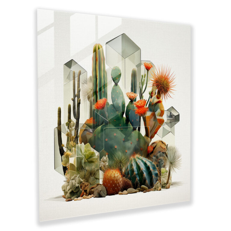 Desert Mosaic Glass Print - Desert, Fauna, Glass Print, Desert