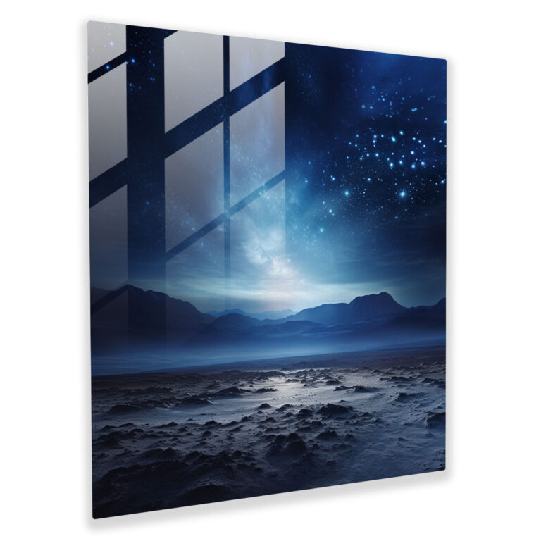 Desert Stargaze Glass Print - Desert, Glass Wall Art, Wall Decoration, Glass Art