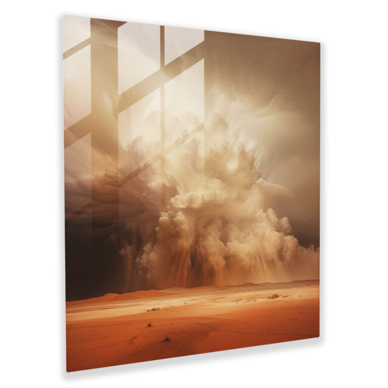 Desert Fury Glass Print - Desert, Glass Wall Art, Sandstorm, Glass Art
