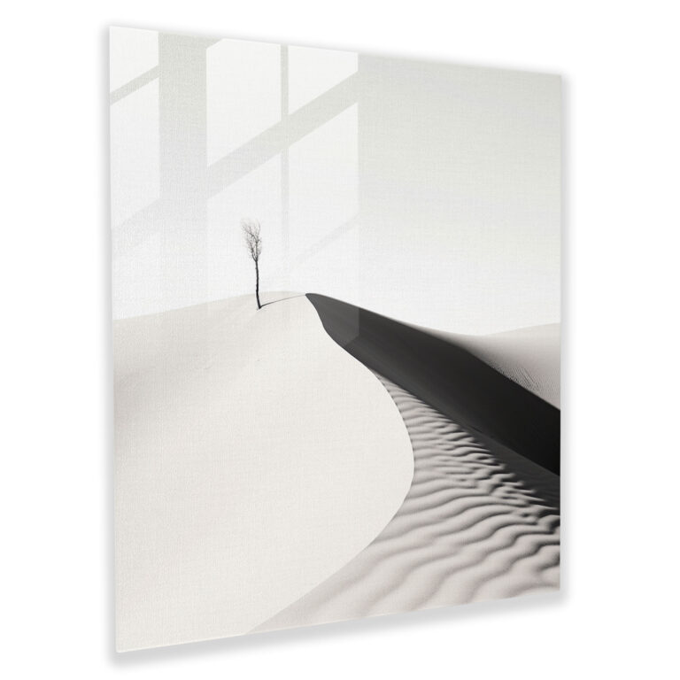 Desert Serenity Glass Print - Desert, Wall Decoration, Home Decoration, Sandy Dunes