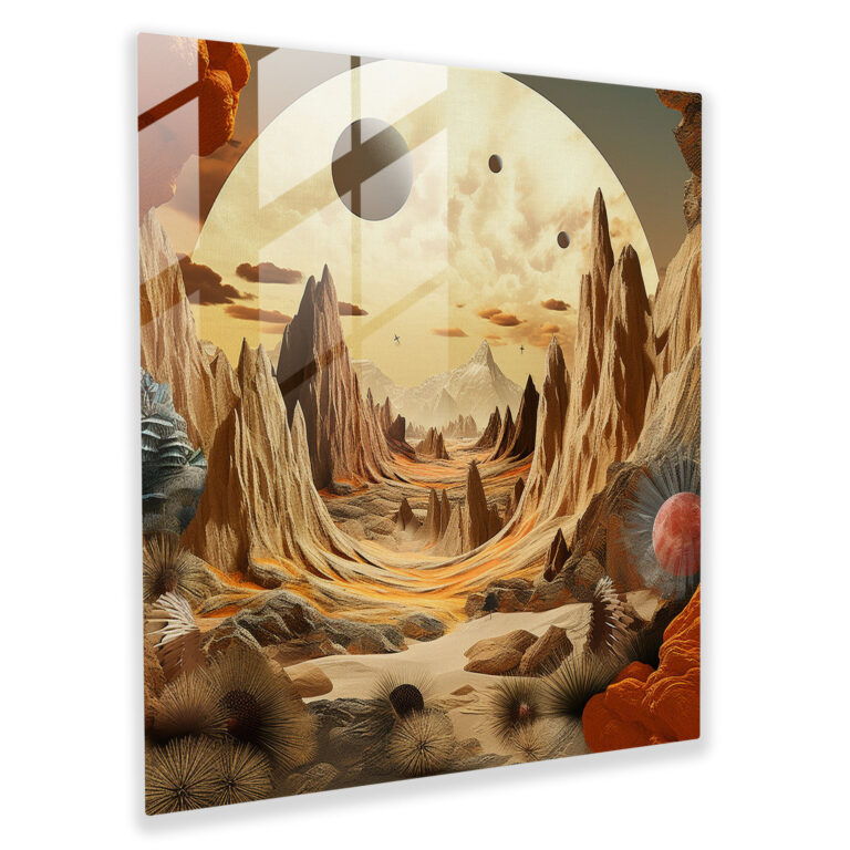Desert Dreamscape Glass Print - Desert, Wall Decoration, Desert Scene, Desert