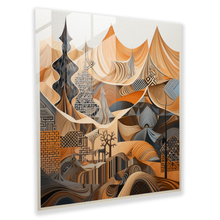 Desert Geometry Glass Print - Desert, Glass Wall Art, Home Decoration, Intricate Patterns