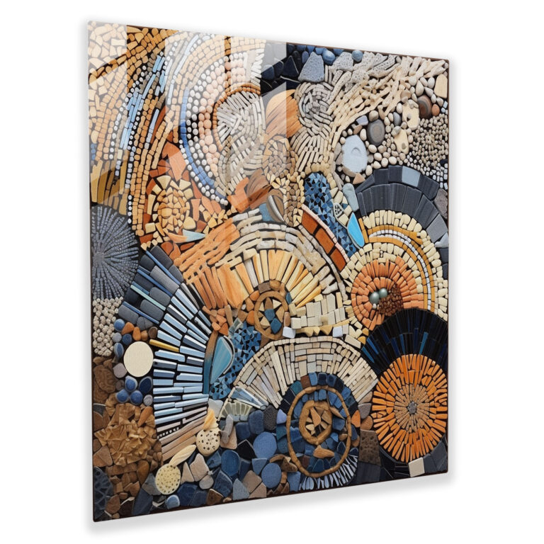 Desert Mosaic Glass Print - Desert, Wall Decoration, Desert Mosaic, Glass Print