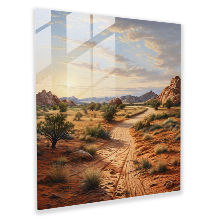 Endless Sands Glass Print - Desert, Modern Art, Home Decoration, Desert Landscape
