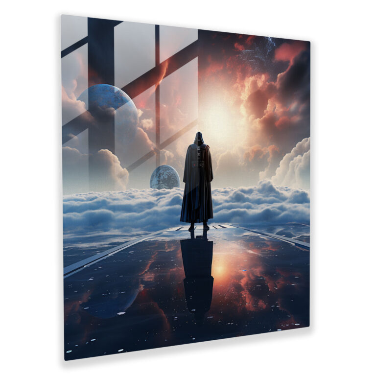 Dreamlike Darth Vader Glass Print - Darth Vader, Surreal Artwork, Modern Art, Digital Art