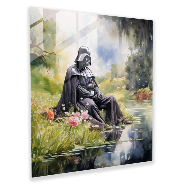 Serene Darth Vader Glass Print - Darth Vader, Glass Wall Art, Glass Art, Modern Art