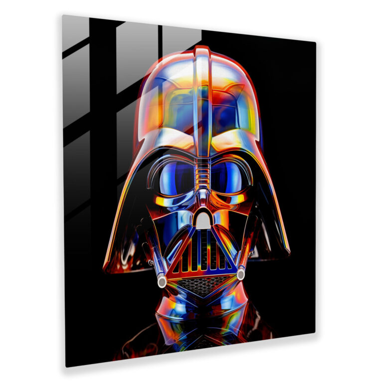Futuristic Glass Print - Darth Vader Helmet - Darth Vader, Star Wars, Darth Vader, Home Decoration