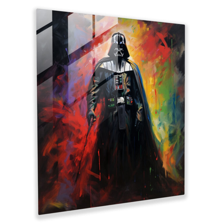 Abstract Glass Print - Darth Vader, Home Decoration, Abstract Expressionism, Modern Art
