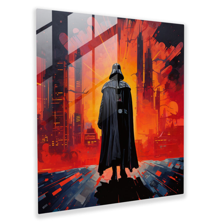 Darth Vader Glass Art - Darth Vader, Glass Wall Art, Glass Print, Cityscape
