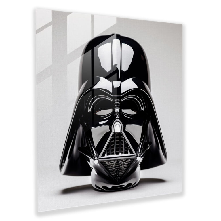 Darth Vader Minimalist Glass Print - Darth Vader, Wall Decoration, Home Decoration, Helmet