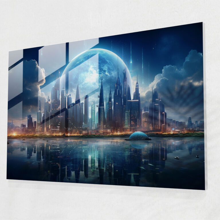 Earth Wall Decoration - Earth, Cityscape, Technologically Advanced Earth, Home Decoration