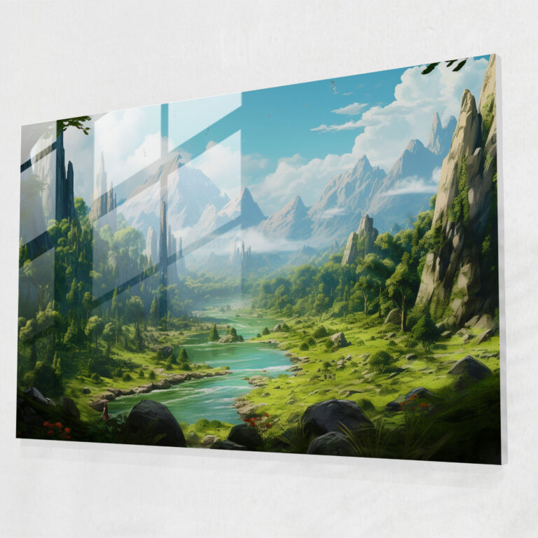 Earth's Lushness Glass Wall Art - Earth, Green Forests, Home Decoration, Wall Decoration