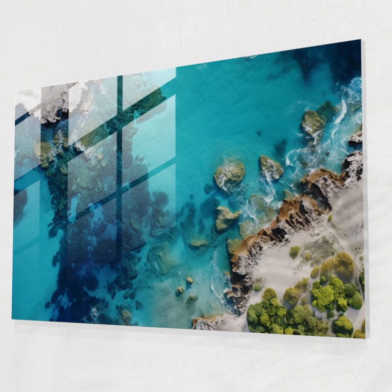Oceanic Majesty Glass Print - Earth, Oceans, Contemporary Photography, Modern Art